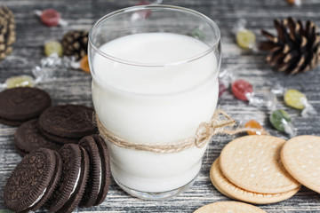 cookies with a glass of milk