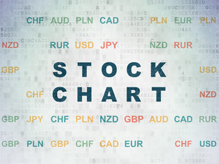 Business concept: Stock Chart on Digital Data Paper background