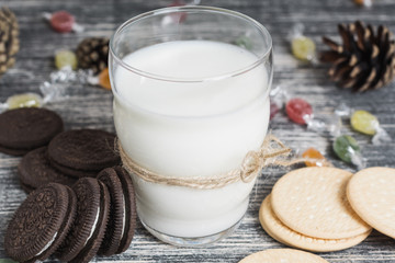 cookies with a glass of milk