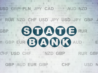 Banking concept: State Bank on Digital Data Paper background