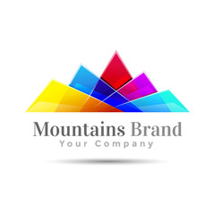 Mountain Color Logo. Creative colorful abstract triangles vector design illustration. Template for your business company