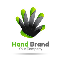 Hands holding something vector concept. Creative colorful abstract logo design illustration. Template for your business company