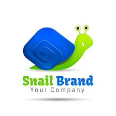 Speedy snail concept of achieving success, illustration, vector Creative colorful abstract logo design. Template for your business company