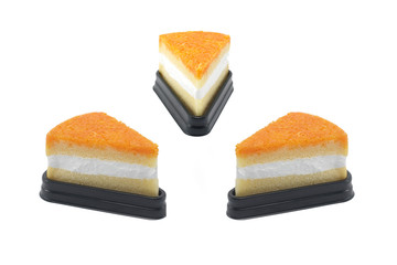 Foy Thong Chiffon cake isolated on white background