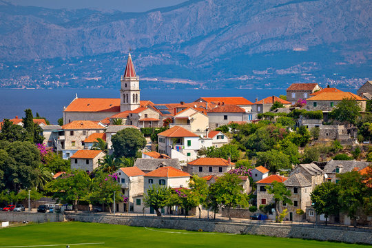 Postira on Brac island skyline view