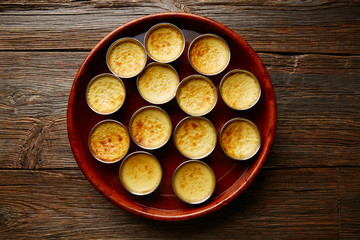 Custard Creme Caramel Flan dessert bain marie