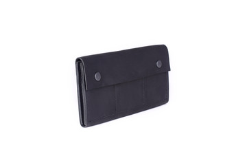 Leather wallet on a white background, isolated