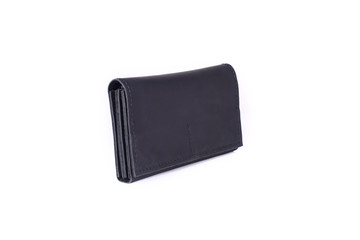 Leather wallet on a white background, isolated