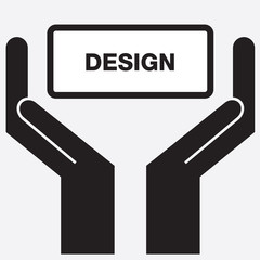 Hand showing design sign icon. Vector illustration.