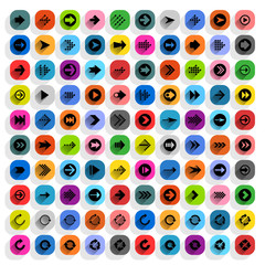 Color arrow icon in flat style