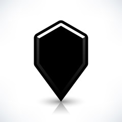 Blank map pin flat location icon hexagon sign