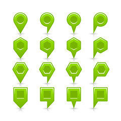 Flat green color map pin sign location icon