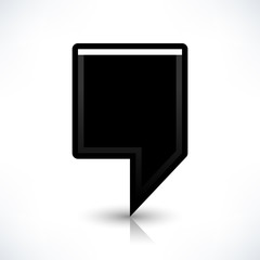 Fototapeta premium Flat map pin icon black location square sign