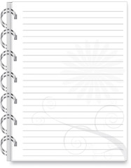 vector notebook and Flower.