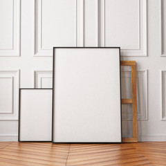 Mockup poster in the interior in classic style