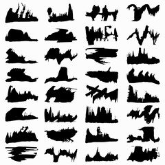 Naklejka premium Set Black Grunge Design Element