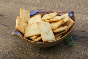 Crackers in the bowl
