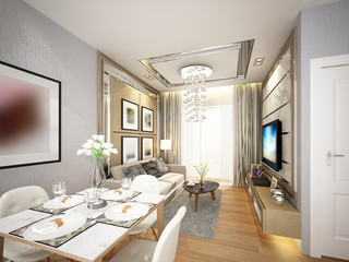 3d rendering of living