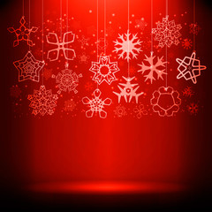 Set of snowflakes on a string, the top layer can be given any color, just scroll and select a color.