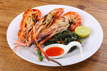 Grilled waterprawn