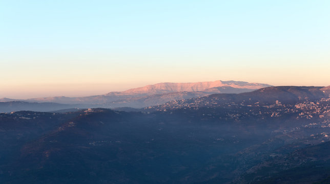 Mt Sannine At Sunset, Lebanon