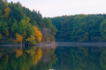 Fototapeta premium View of the lake in the fall..