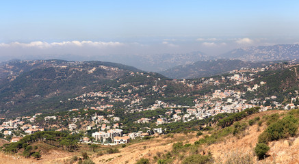 Fototapeta na wymiar Lebanon mountain landscape at Falougha
