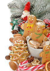 Hot chocolate and Christmas gingerbread men