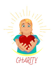 charity heart in the hands