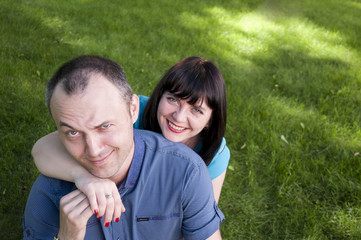 Obraz premium Man and woman have fun together 