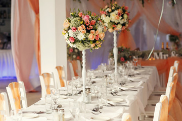 Stylish beautiful luxury wedding decor