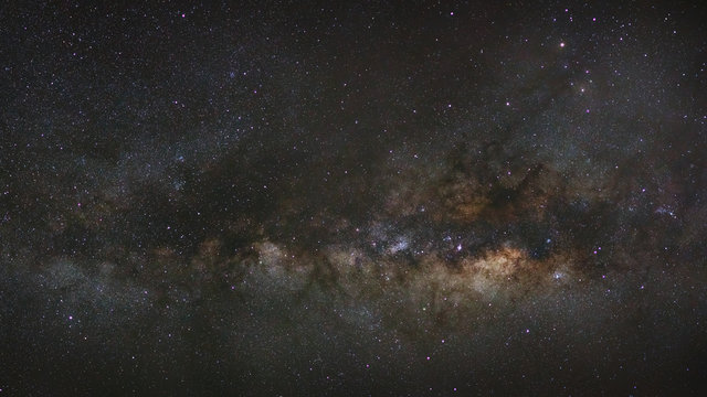 Milky way galaxy with stars and space dust in the universe, Long