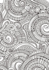 Abstract sketchy decorative doodles hand drawn ethnic pattern