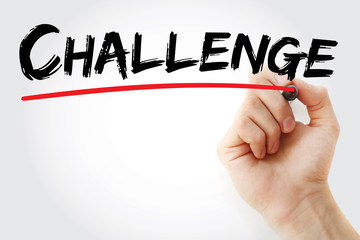 Hand writing Challenge with marker, concept background