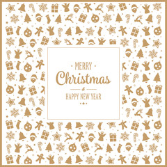 merry christmas gold decoration pattern elements background