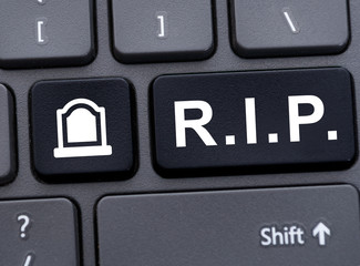 Online memorial concept with R.I.P. abbreviation