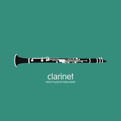 Vector illustration of a clarinet - obrazy, fototapety, plakaty