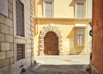 Elegant doorway of a roman building