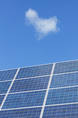 Solar panels and blue sky