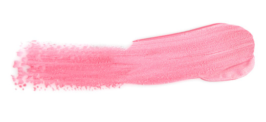 Pink lipstick texture isolated on white