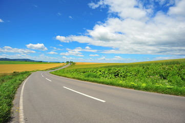 Rural Road at Countryside of Hokkaido, Japan