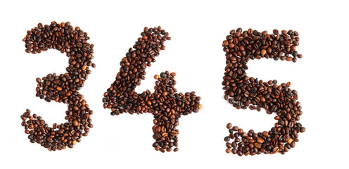 numbers from coffee beans