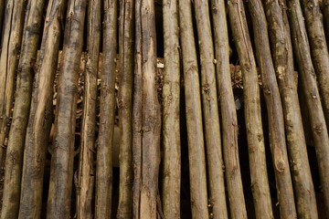 Textured wooden poles background