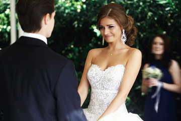 Naklejka premium Luxury outdoors wedding ceremony