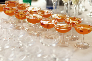 Wedding table with food