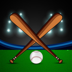 Illustration of elements for baseball sport background