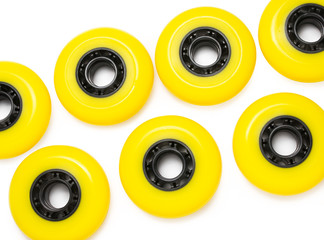 Yellow roller wheels