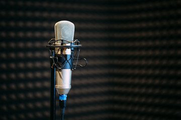 Microphone in the radio studio