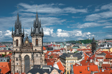 Fototapeta na wymiar Tyn Cathedral of the Virgin Mary in Prague, Czeh Republic