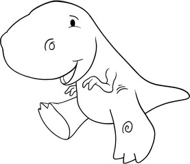 Cute Doodle Dinosaur Vector Illustration Art